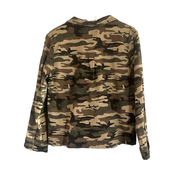 Sanctuary Green Army Camouflage Military Cotton Blend Shacket Women Sz L - Picture 2 of 8